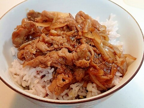 新玉ねぎで牛丼